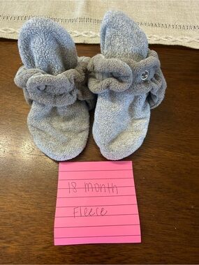 Zutano Light Gray Fleece Baby Booties